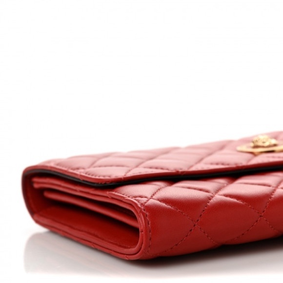 SALE!! Versace red nappa icon medusa logo leather evening bag or wallet on chain - Picture 2 of 14